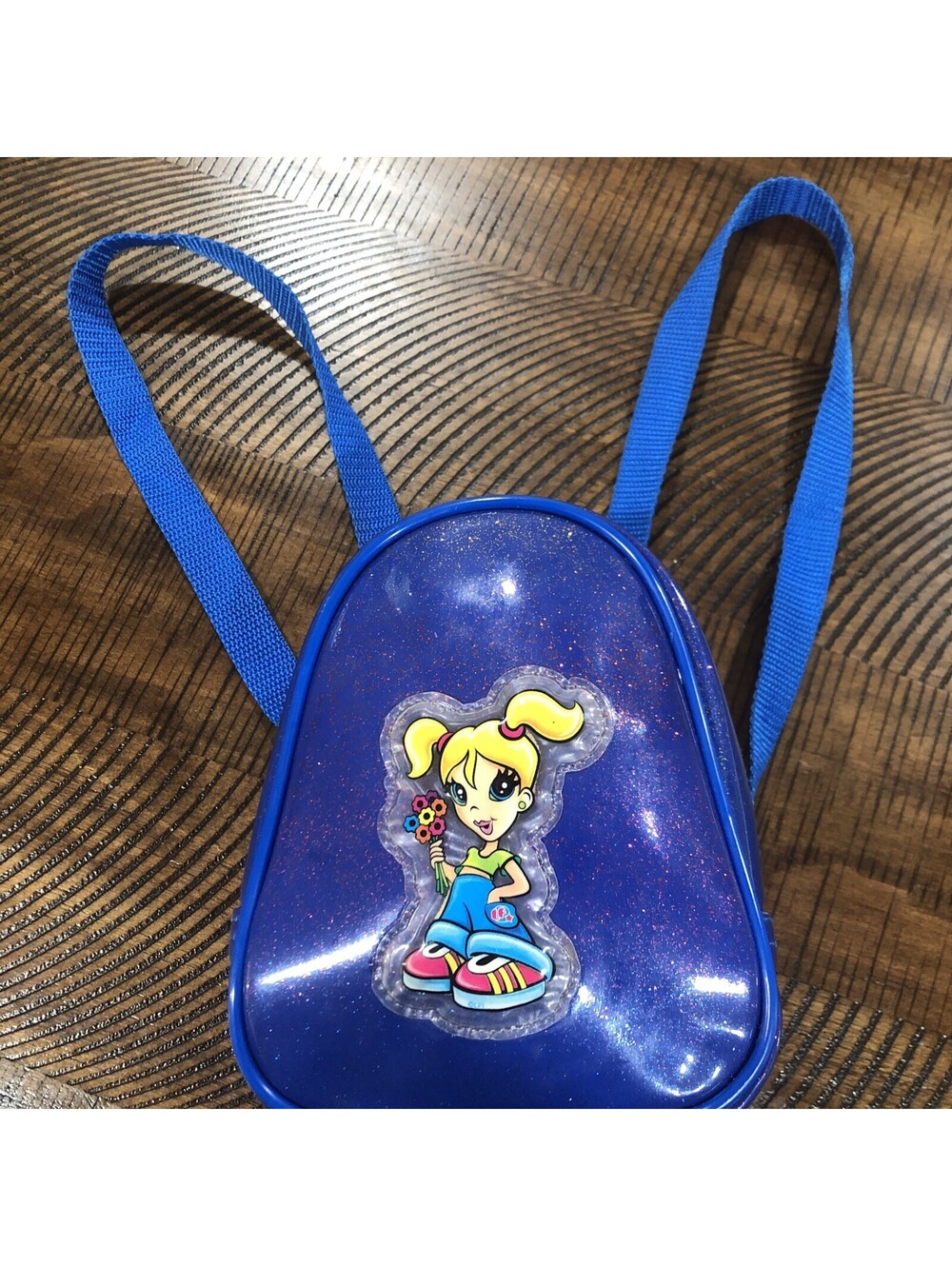 Vtg Lisa Frank Skater Girl Diva Groovy Girl Mini Small Backpack Purse Blue Y2K